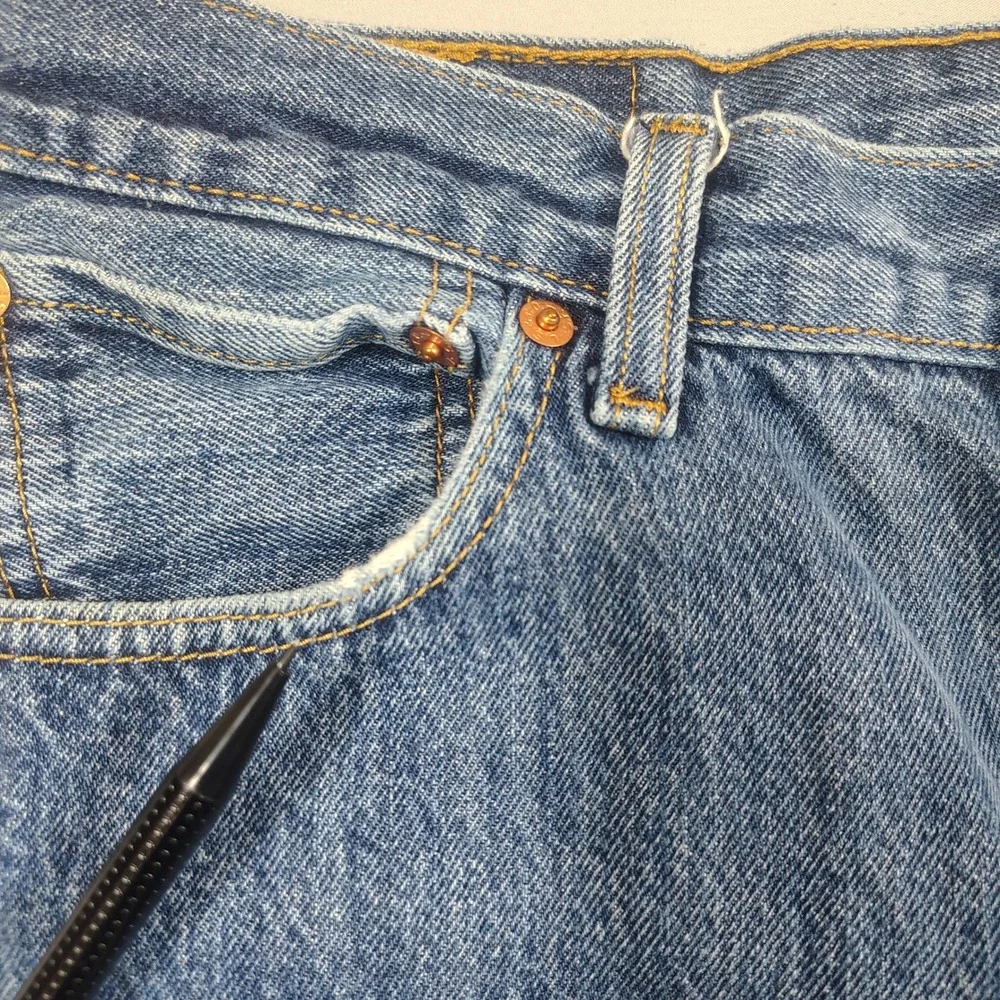 Levi's 501 Jeans Mens 34x34 Blue Original Fit Button Fly Solid Cotton Denim